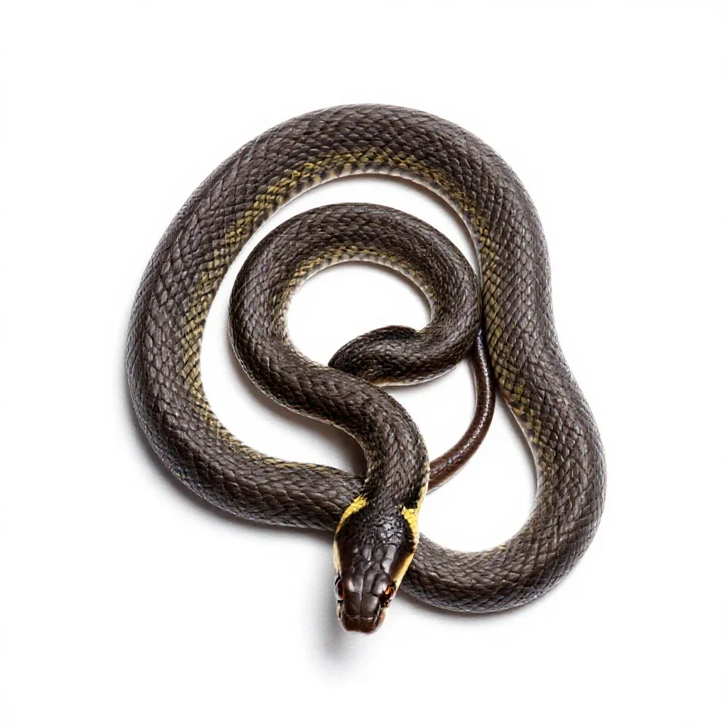 Ribbon snake isolated on a white background