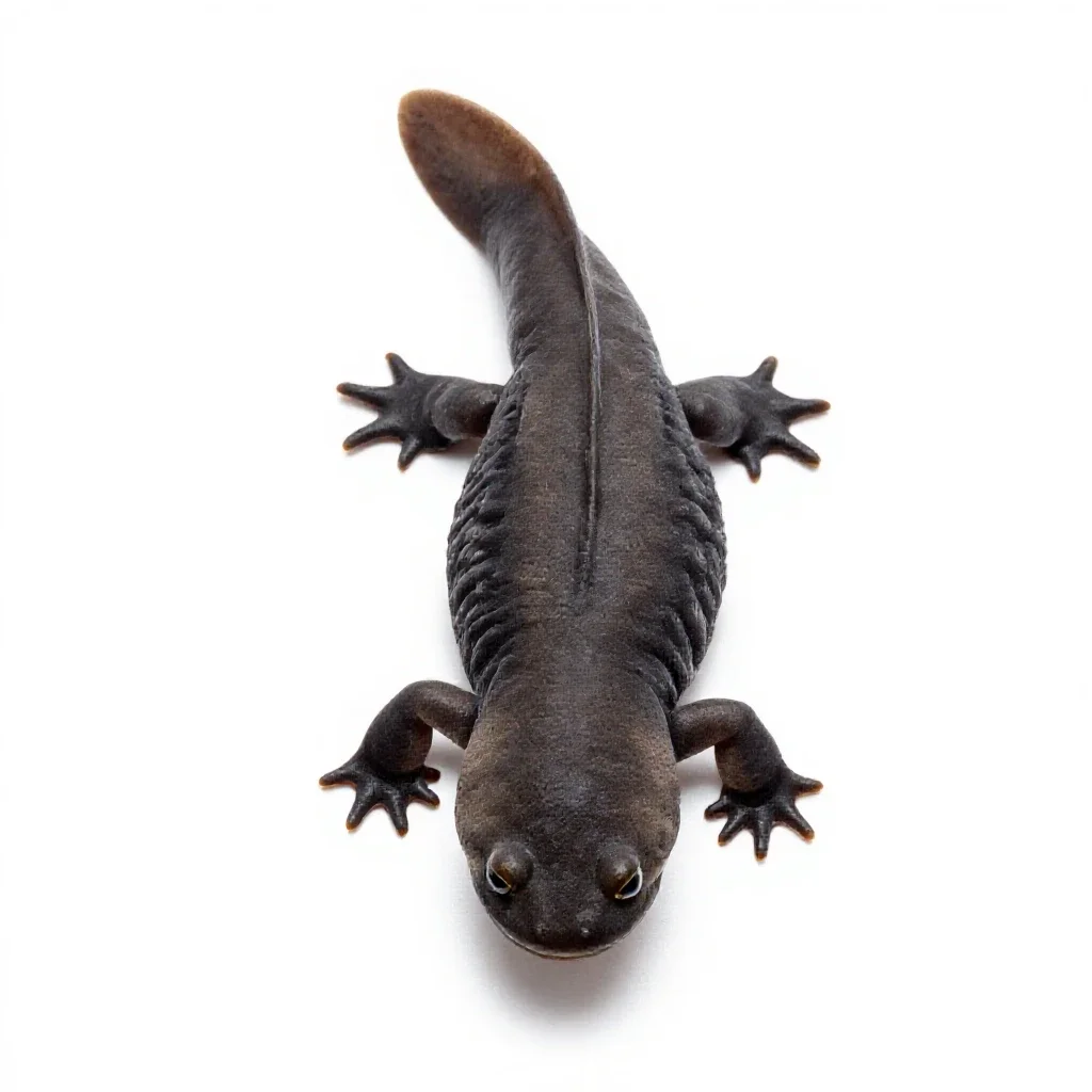 Rough-skinned newt isolated on a white background