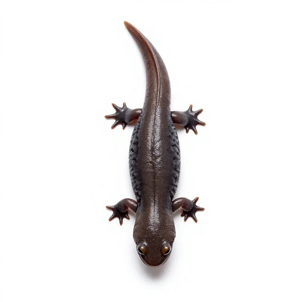 Slender salamander isolated on a white background