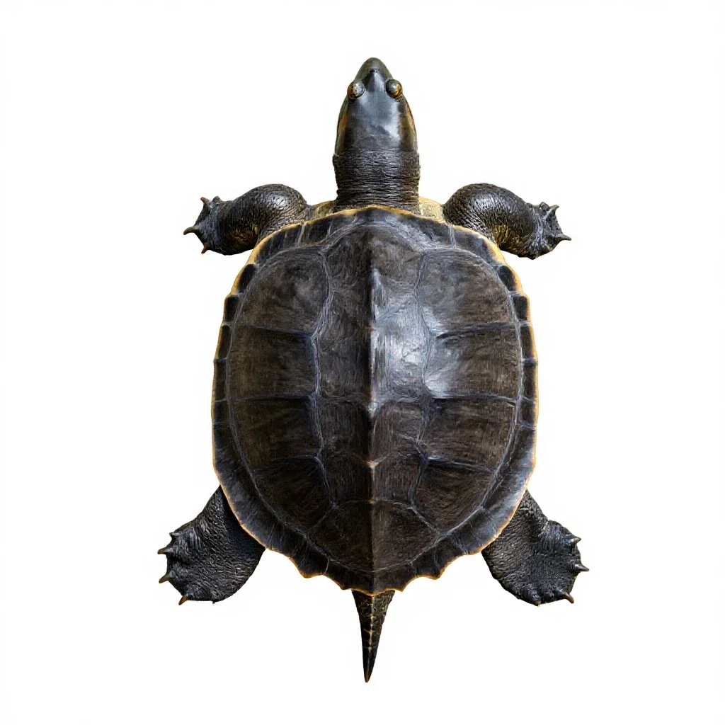 Snapping turtle isolated on a white background