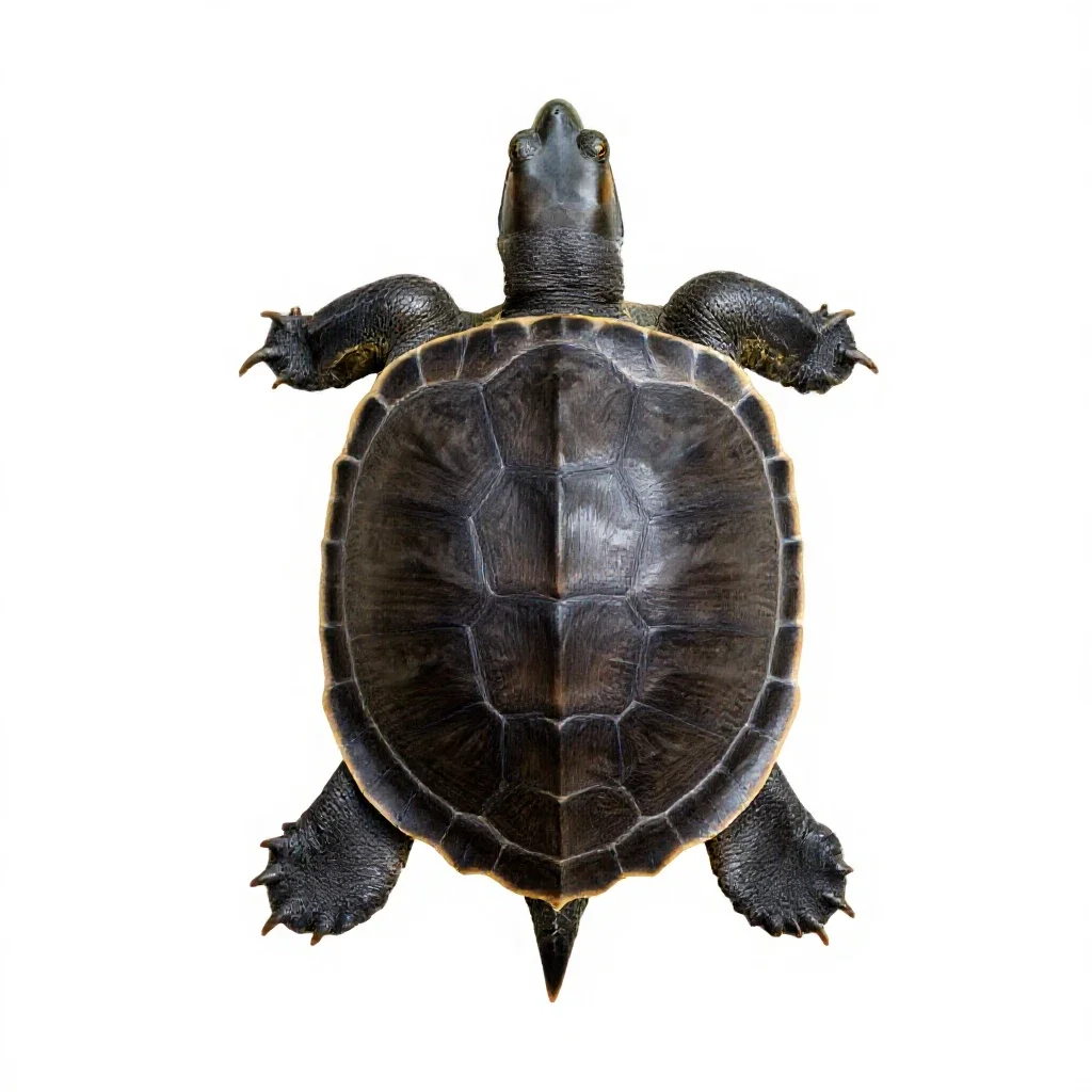 Soft-shelled turtle isolated on a white background