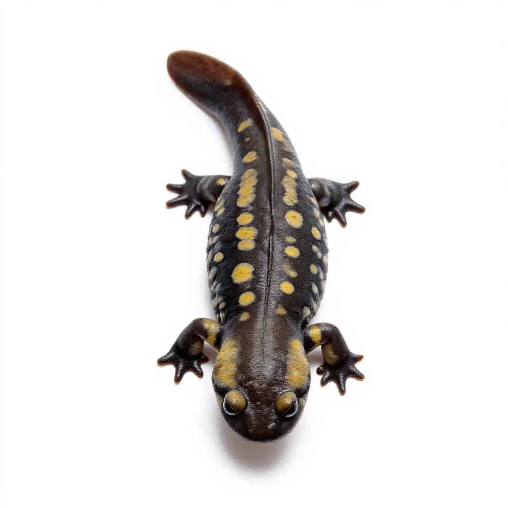 Spotted salamander isolated on a white background