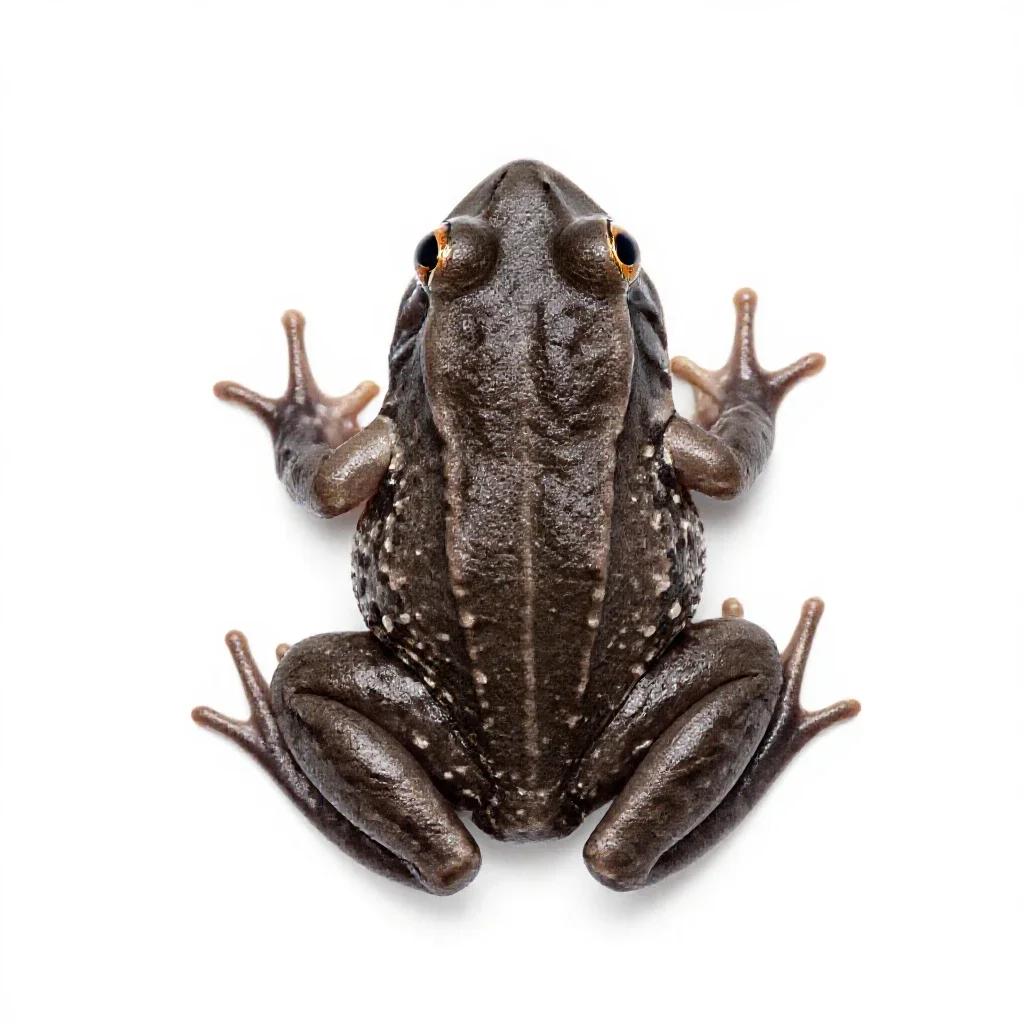 Tailed frog isolated on a white background