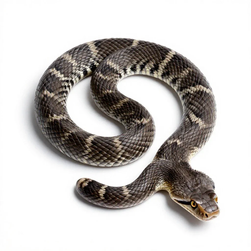 Tiger rattlesnake isolated on a white background