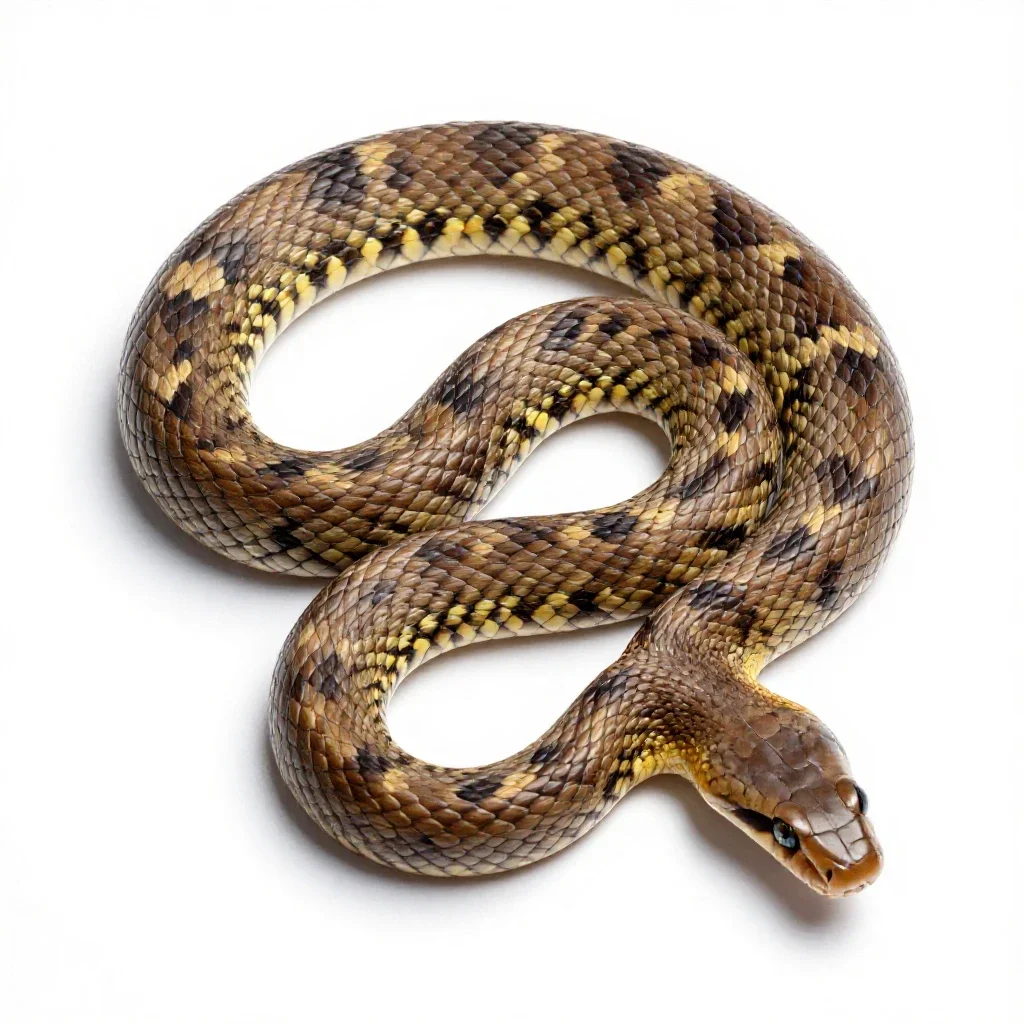 Tiger snake isolated on a white background