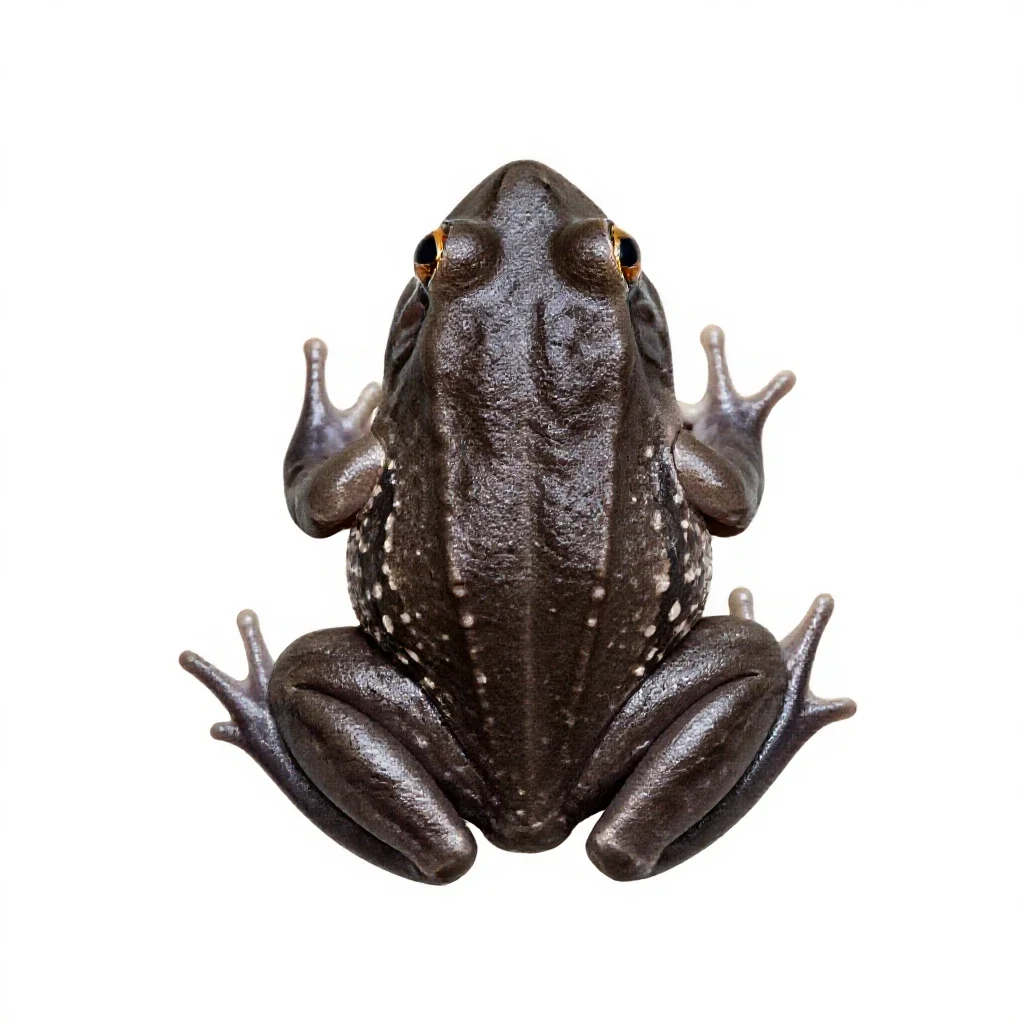 Tongueless frog isolated on a white background
