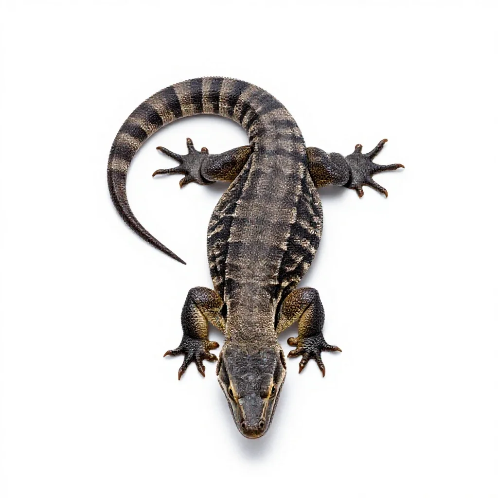 Venomous lizard isolated on a white background