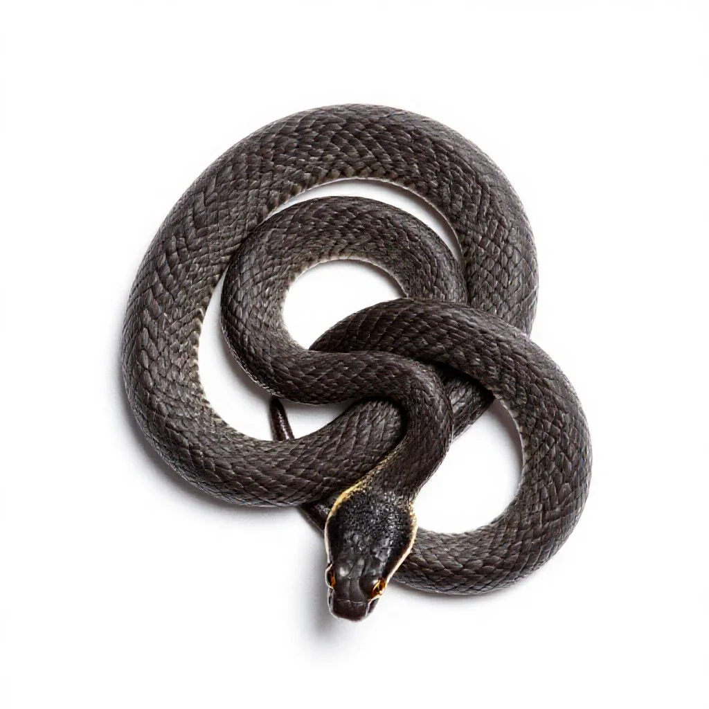 Viperine grass snake isolated on a white background