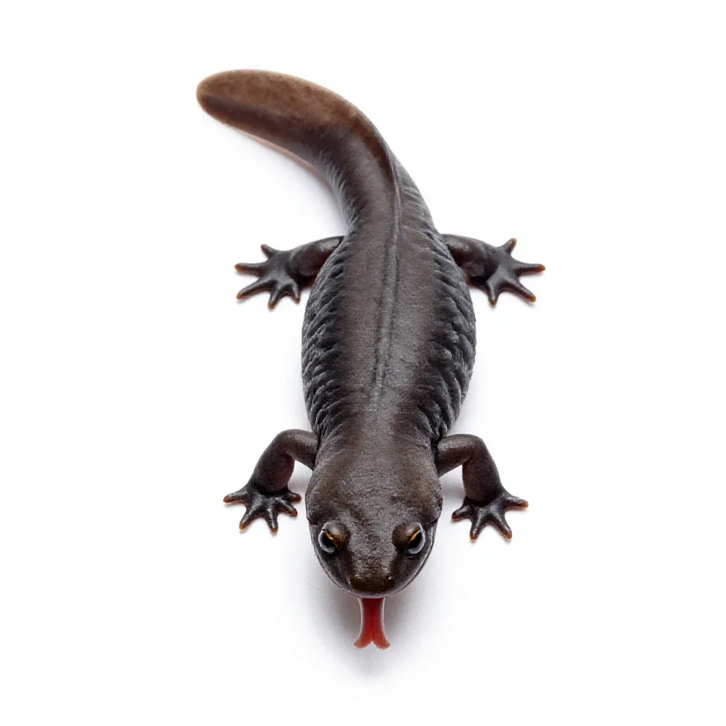 Web-toed salamander isolated on a white background