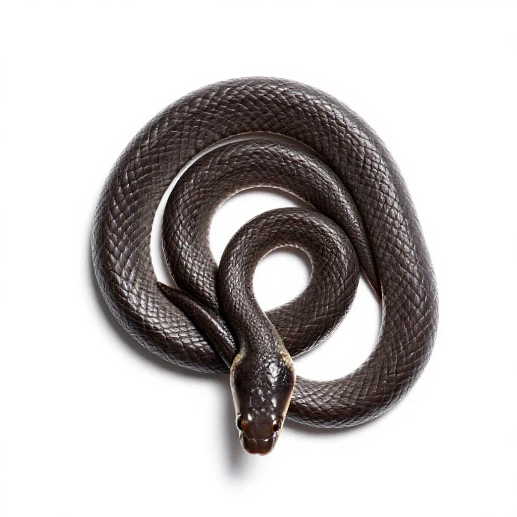 Western blind snake isolated on a white background