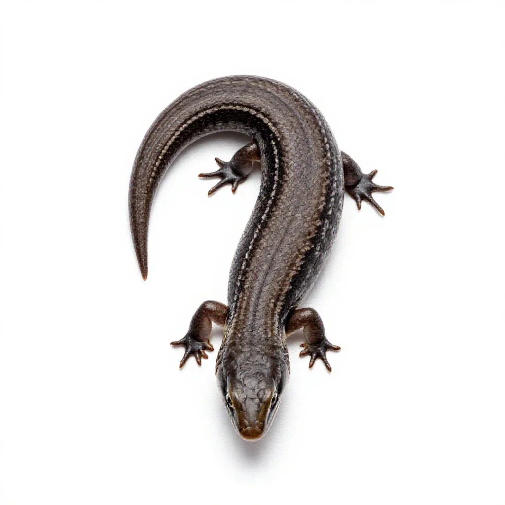 Western skink isolated on a white background