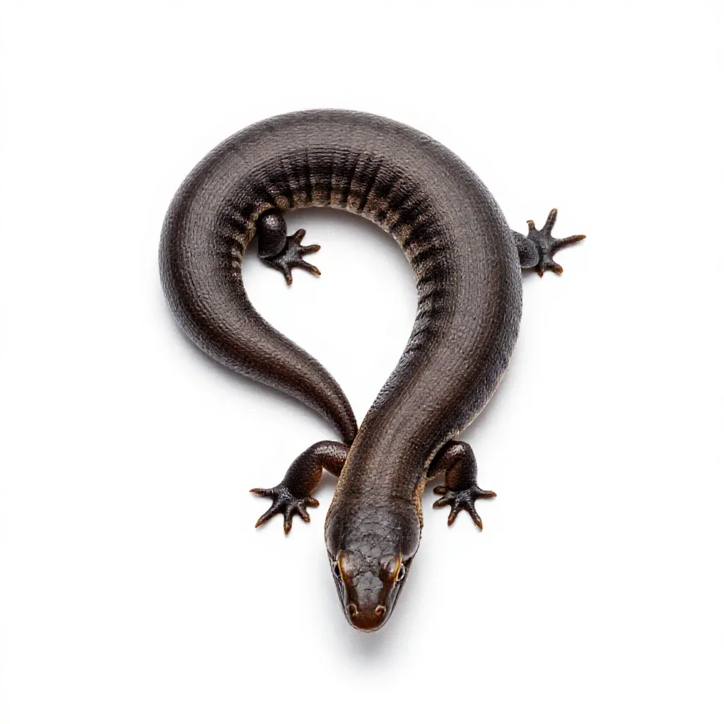 Worm lizard isolated on a white background
