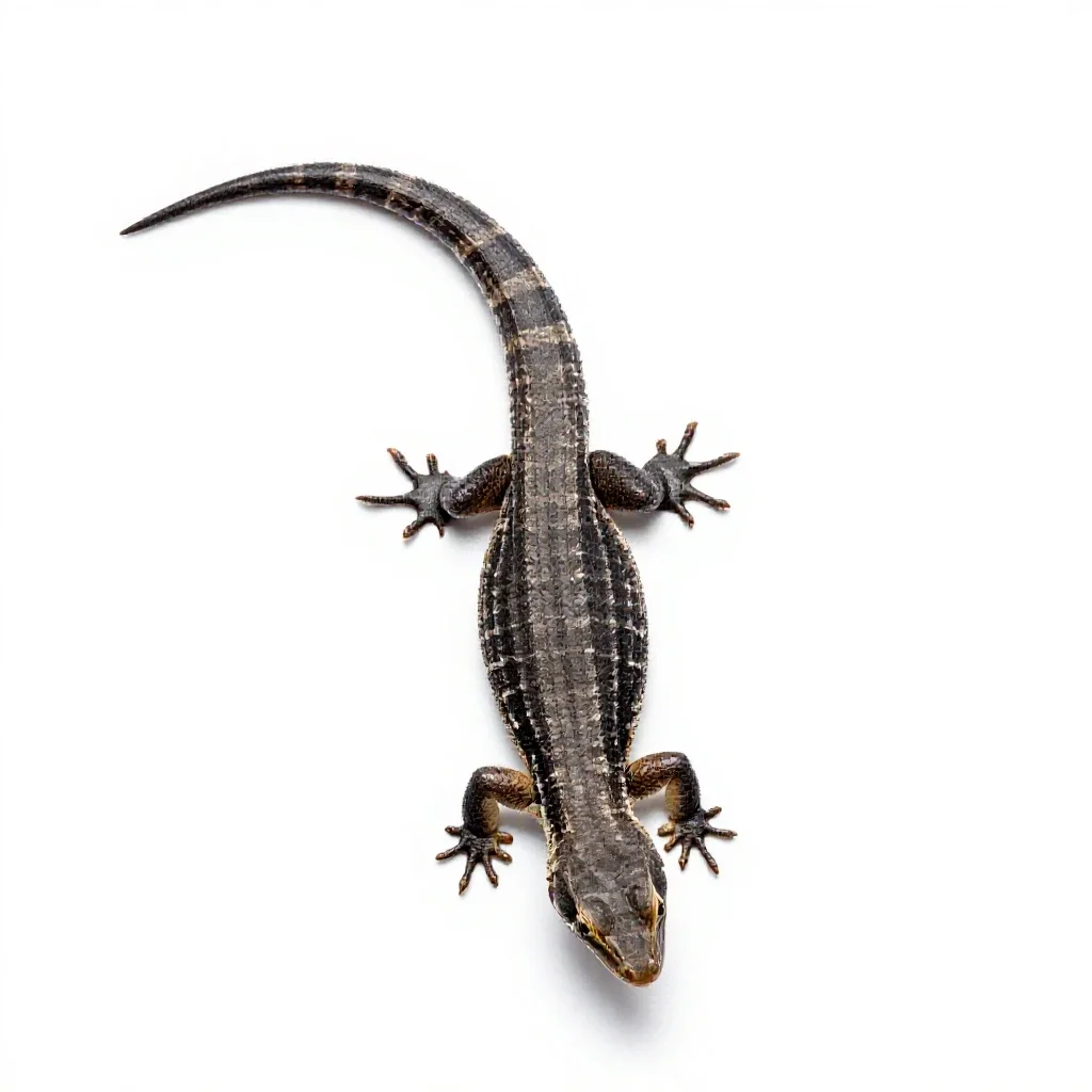 Zebra-tailed lizard isolated on a white background