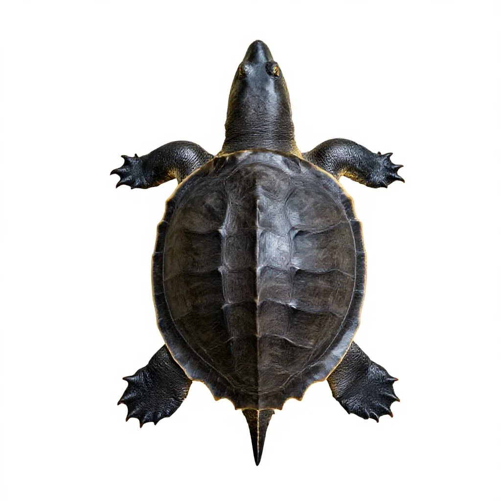 Alligator snapping turtle isolated on a white background