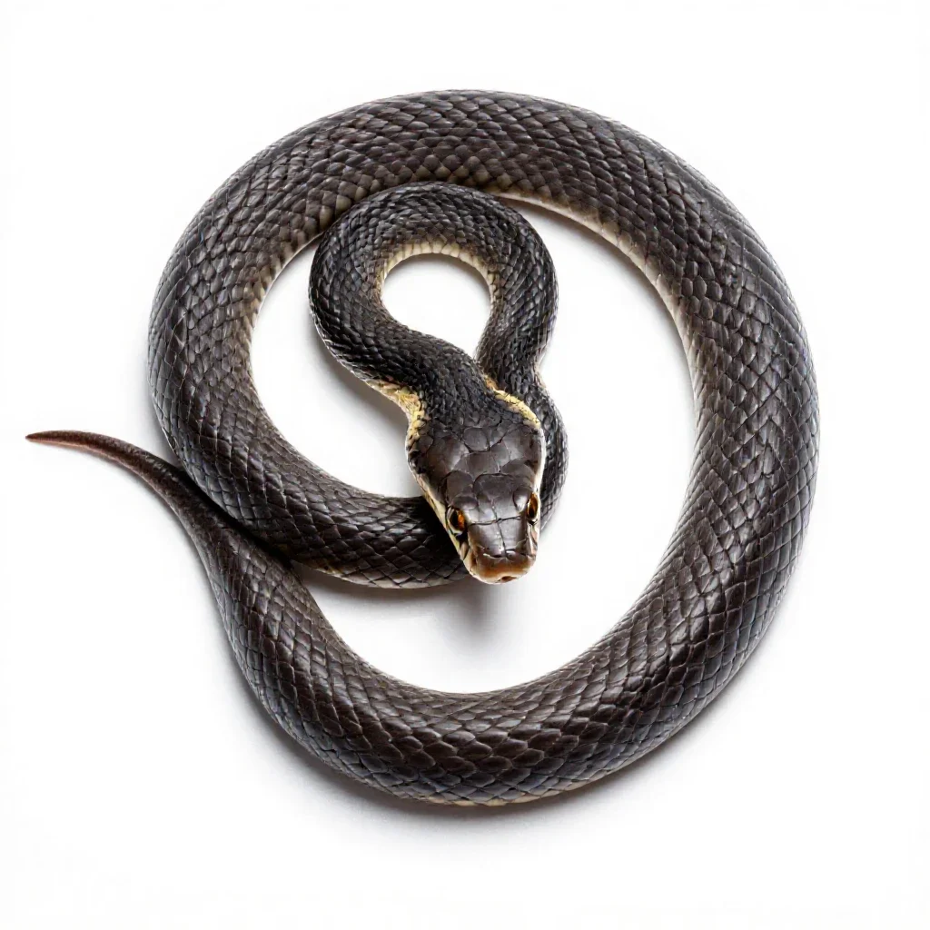 Eastern indigo snake isolated on a white background
