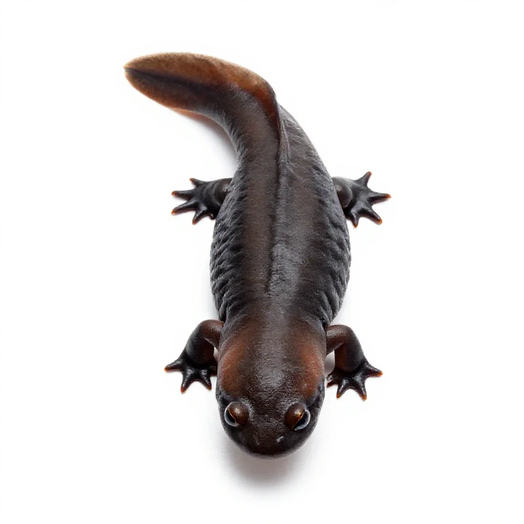 Eastern red-backed salamander isolated on a white background