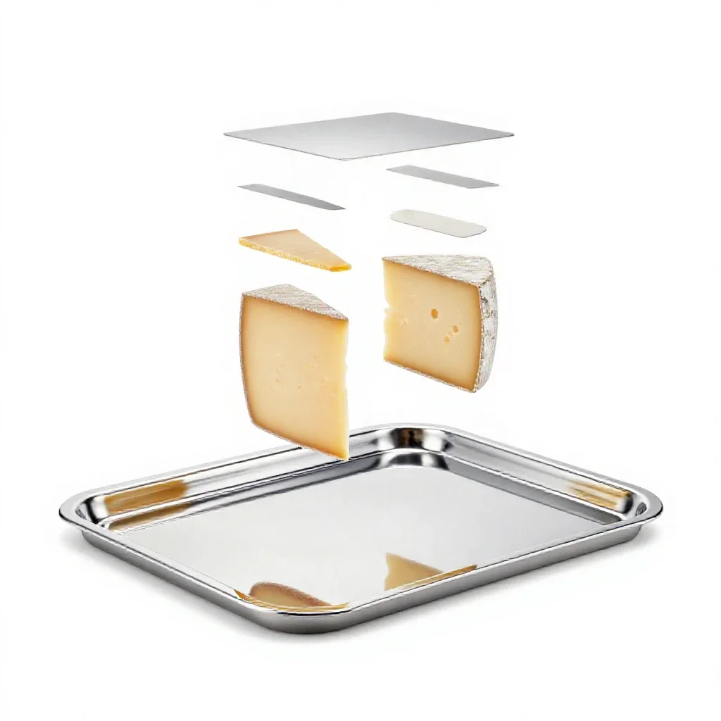 Cheeseboard isolated on a white background