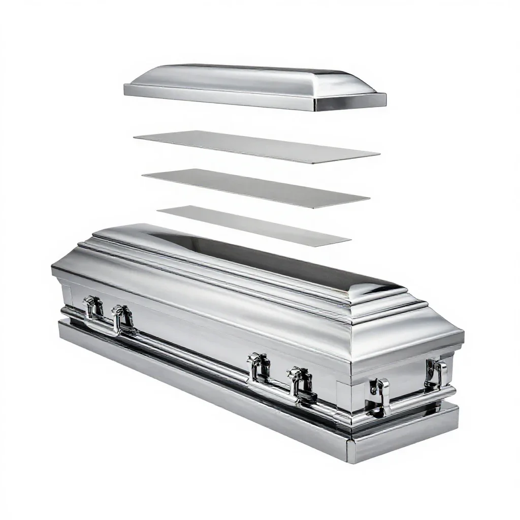 Coffin isolated on a white background