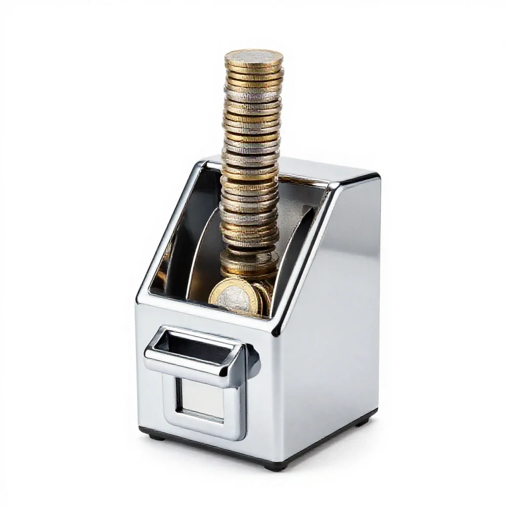 Coin box isolated on a white background