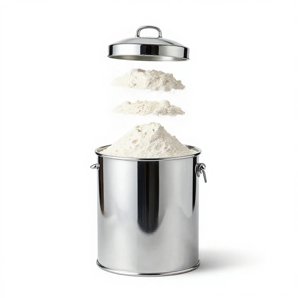 Flour bin isolated on a white background