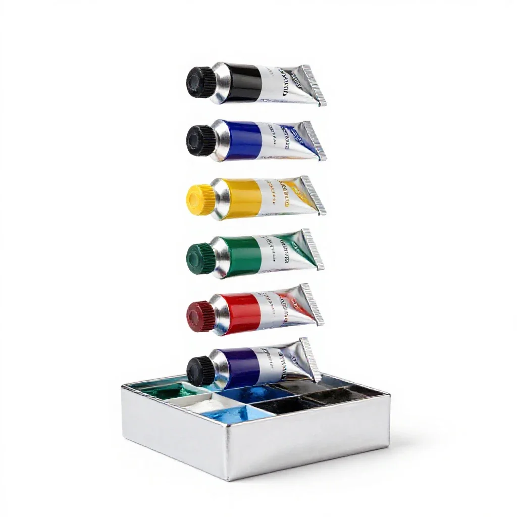 Paintbox isolated on a white background