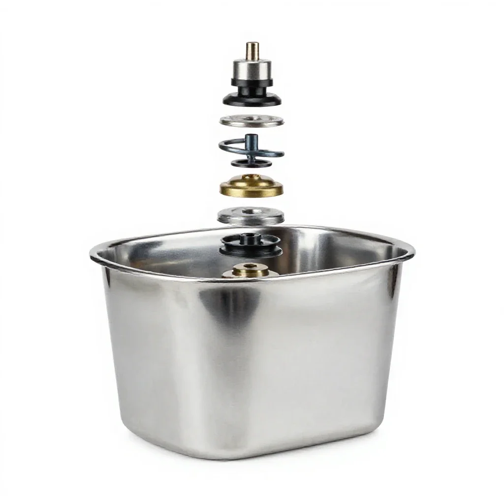 Parts bin isolated on a white background