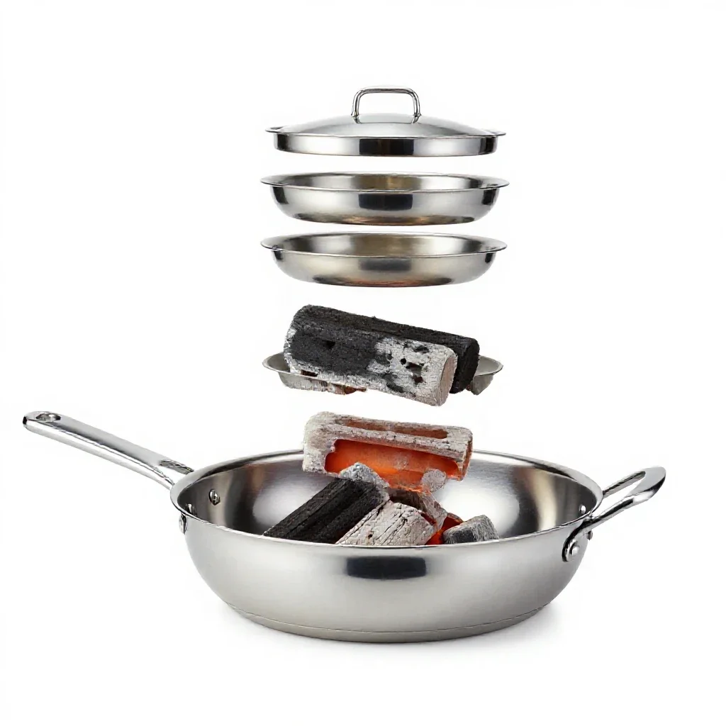 Warming pan isolated on a white background