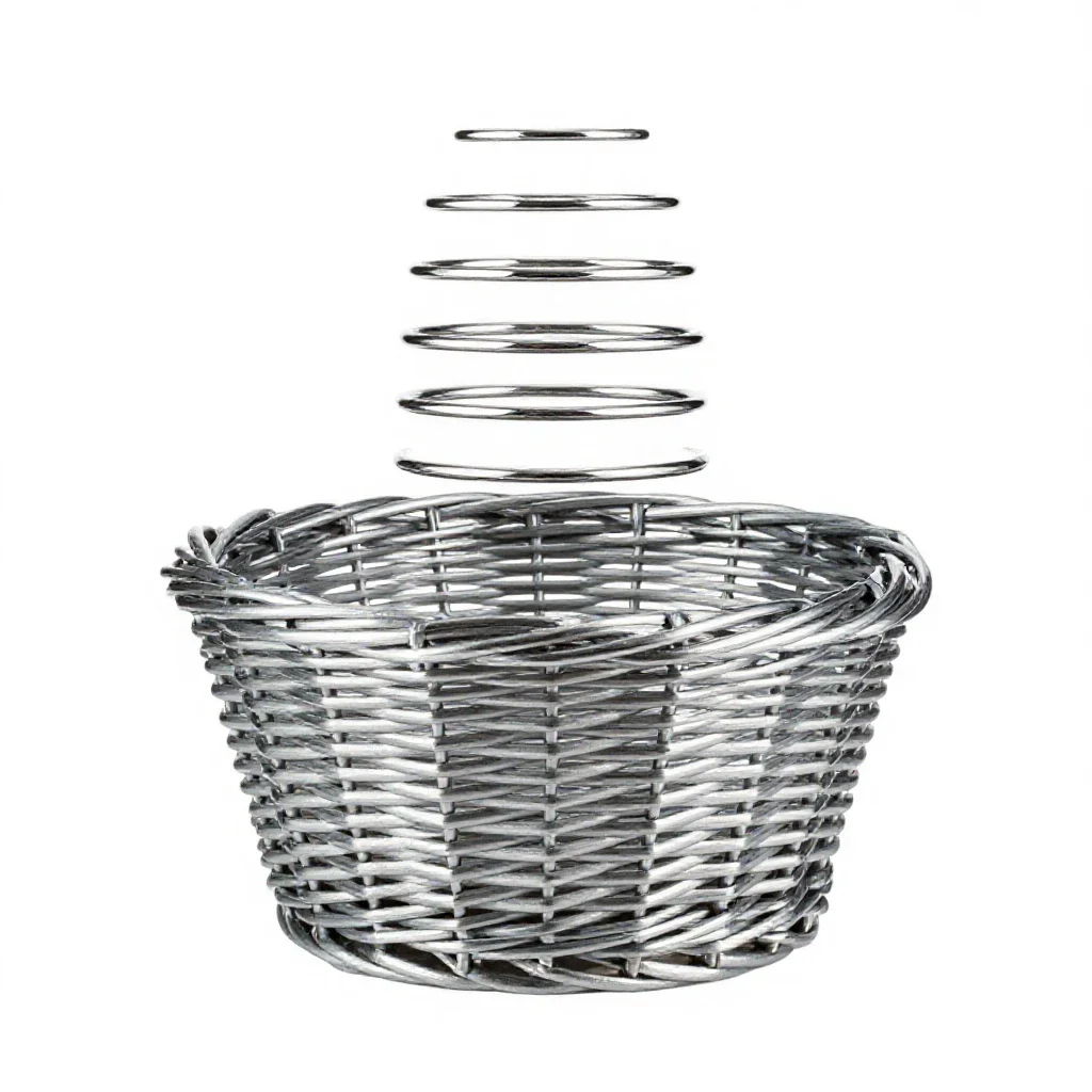 Wicker basket isolated on a white background