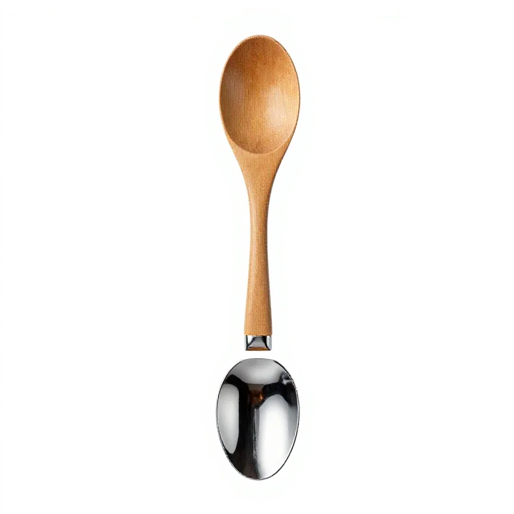 Wooden spoon isolated on a white background