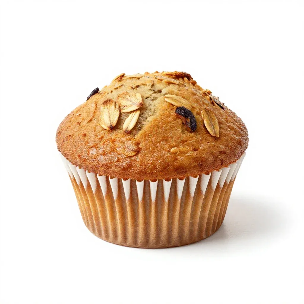 Bran muffin isolated on a white background