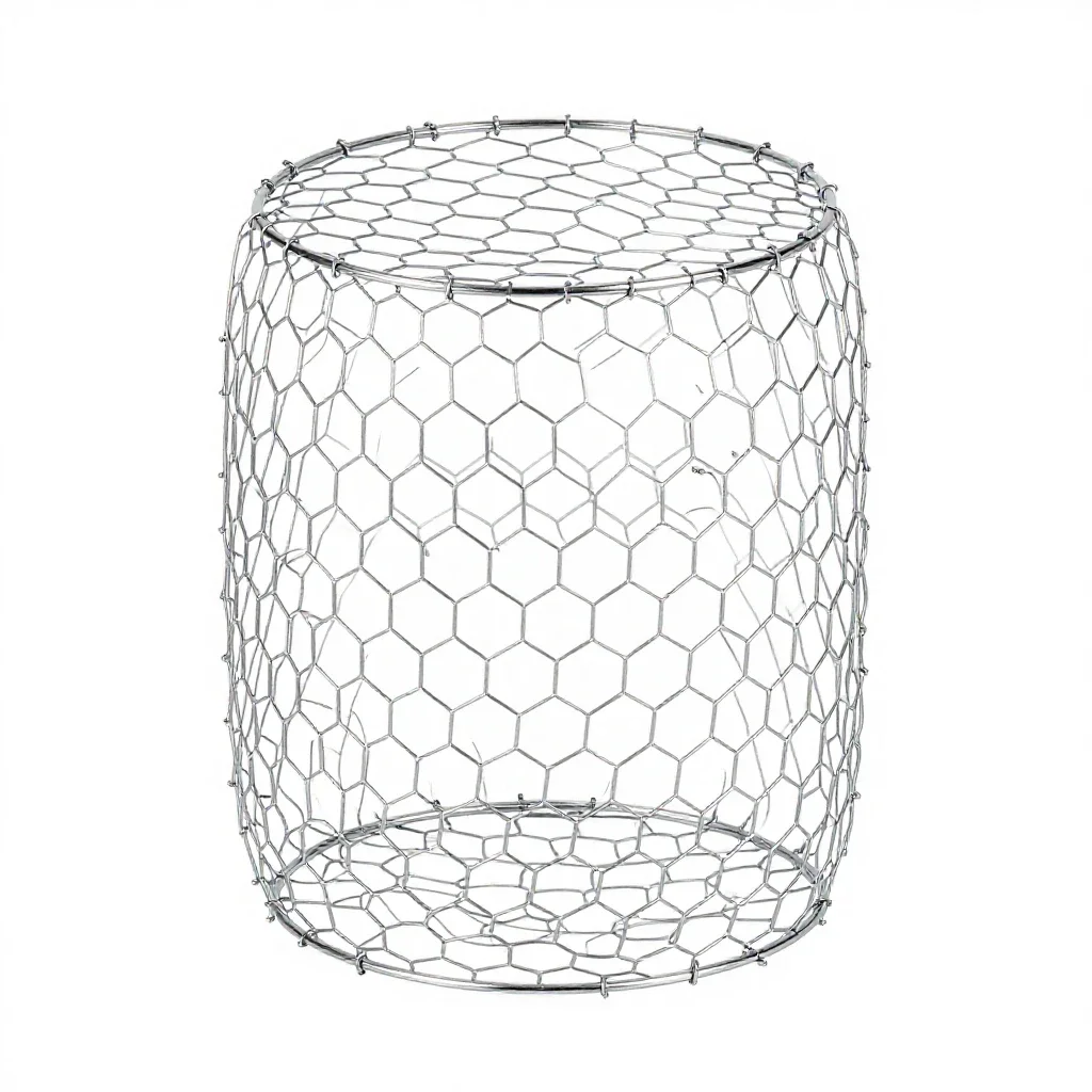 Chicken wire isolated on a white background