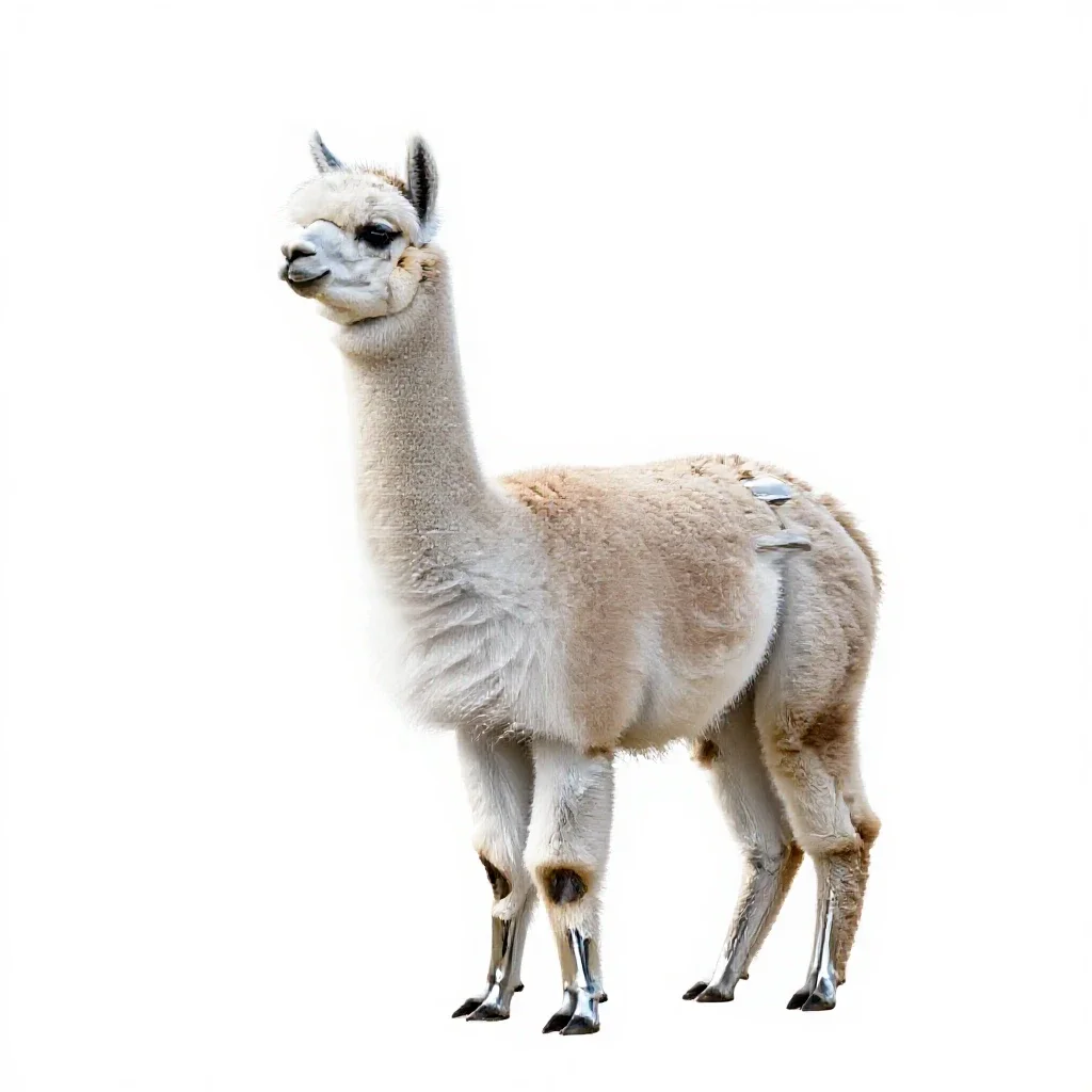 Vicuna isolated on a white background
