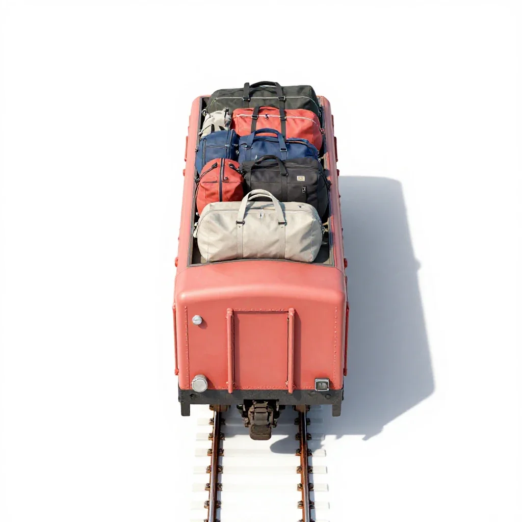 Baggage car isolated on a white background
