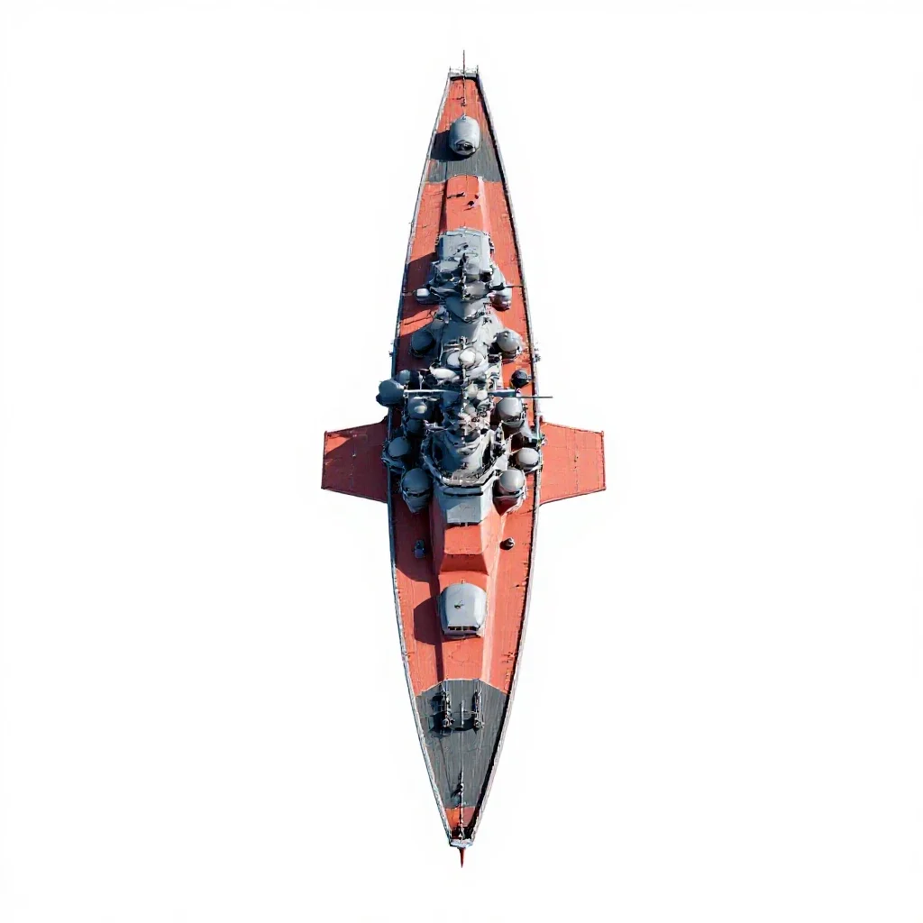 Battle cruiser isolated on a white background