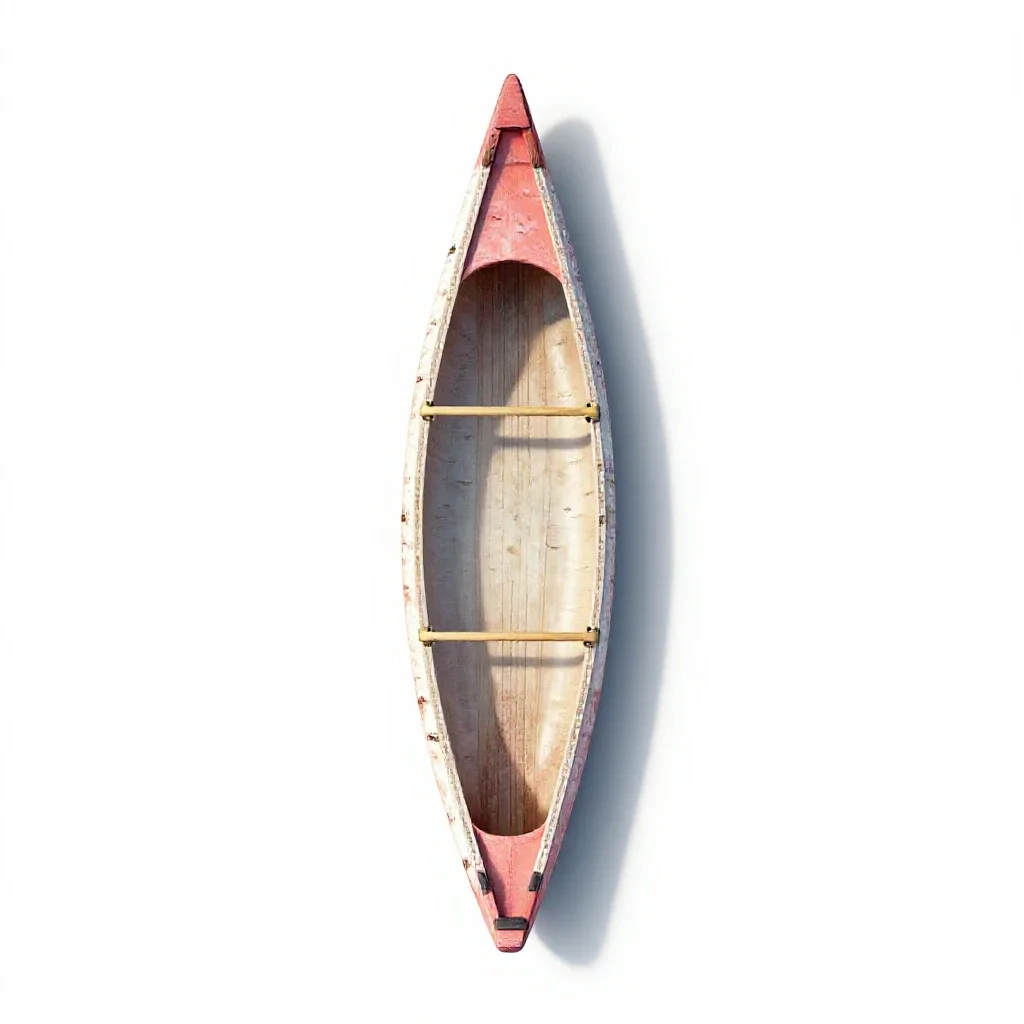 Birchbark canoe isolated on a white background