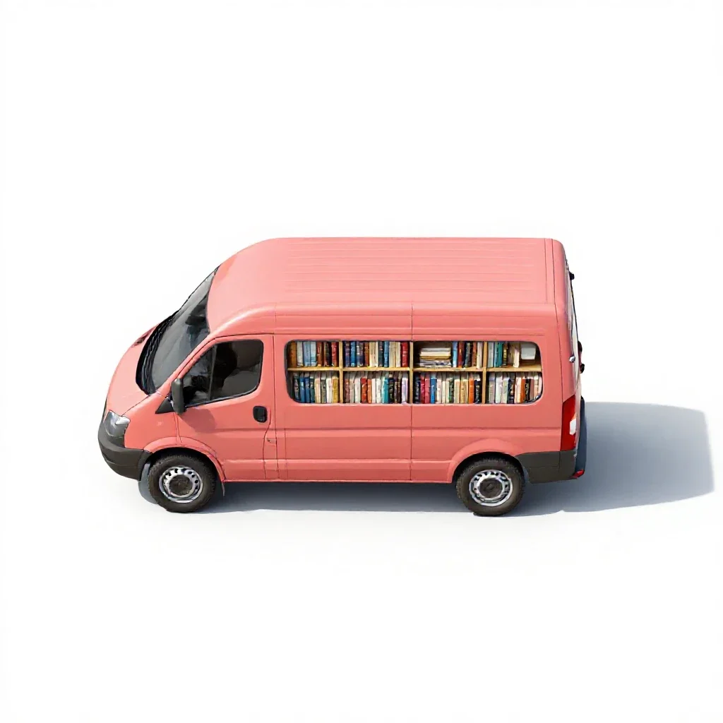 Bookmobile isolated on a white background