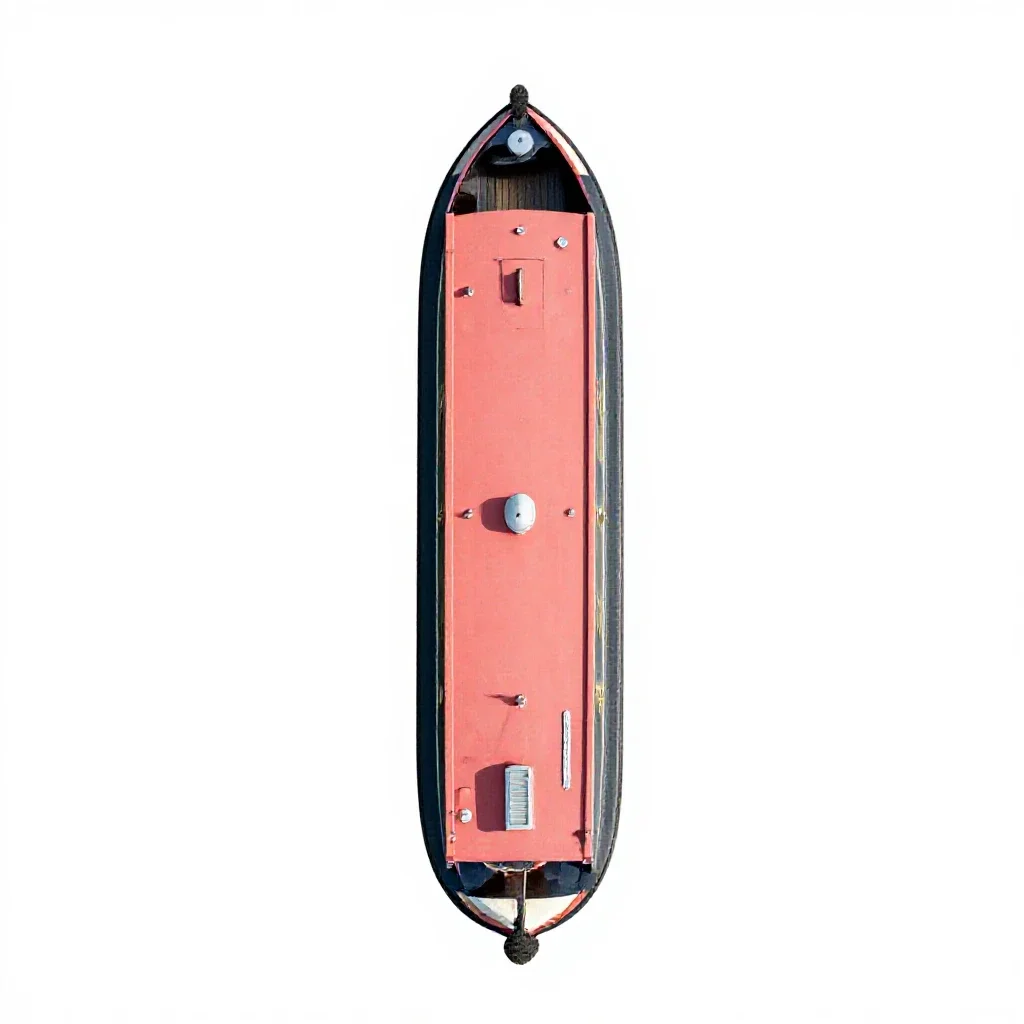 Canal boat isolated on a white background