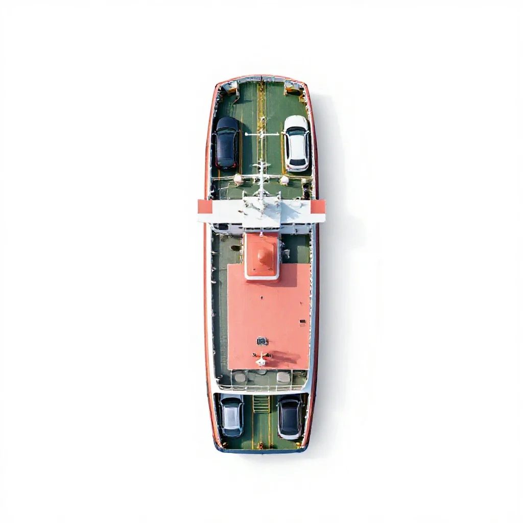Car-ferry isolated on a white background