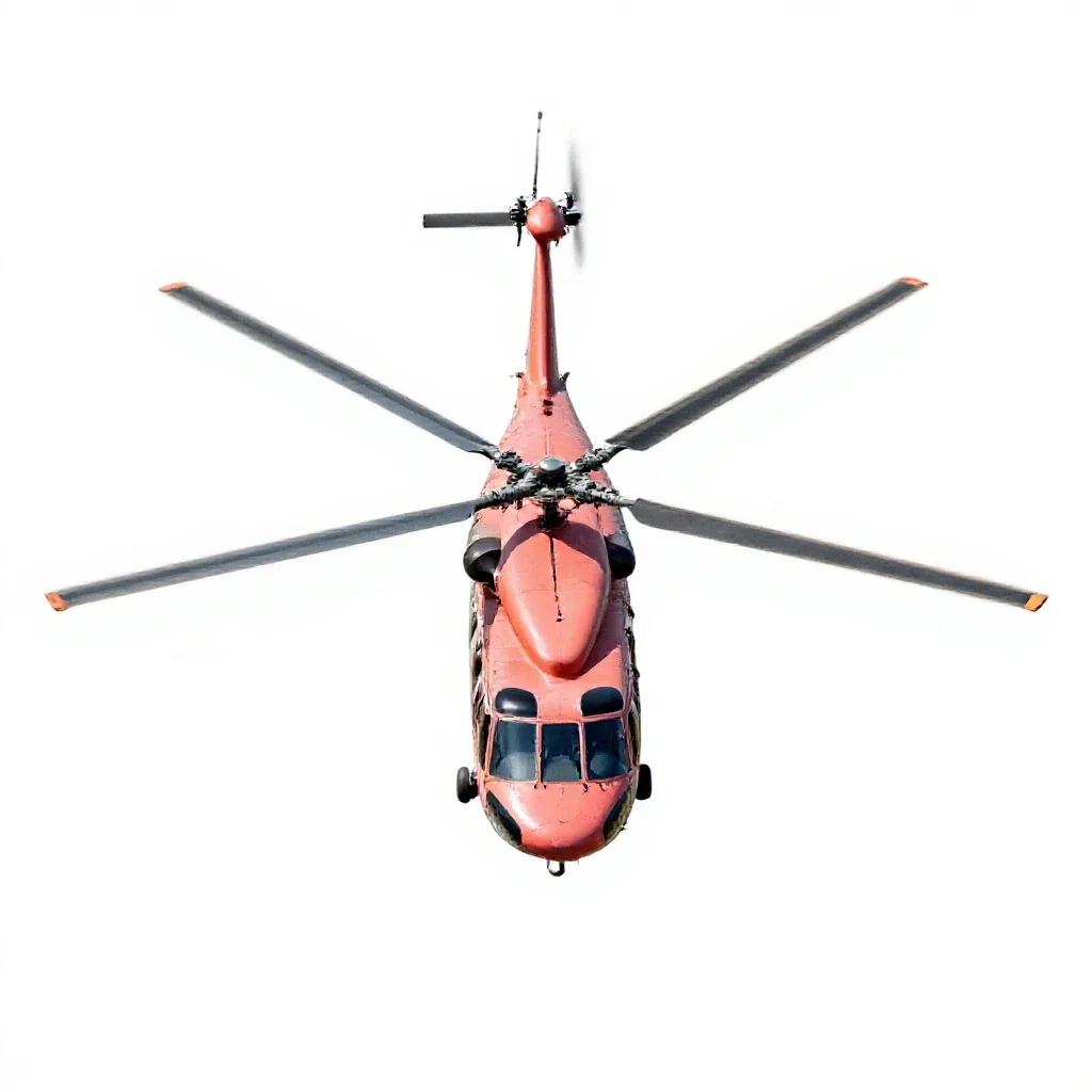 Cargo helicopter isolated on a white background