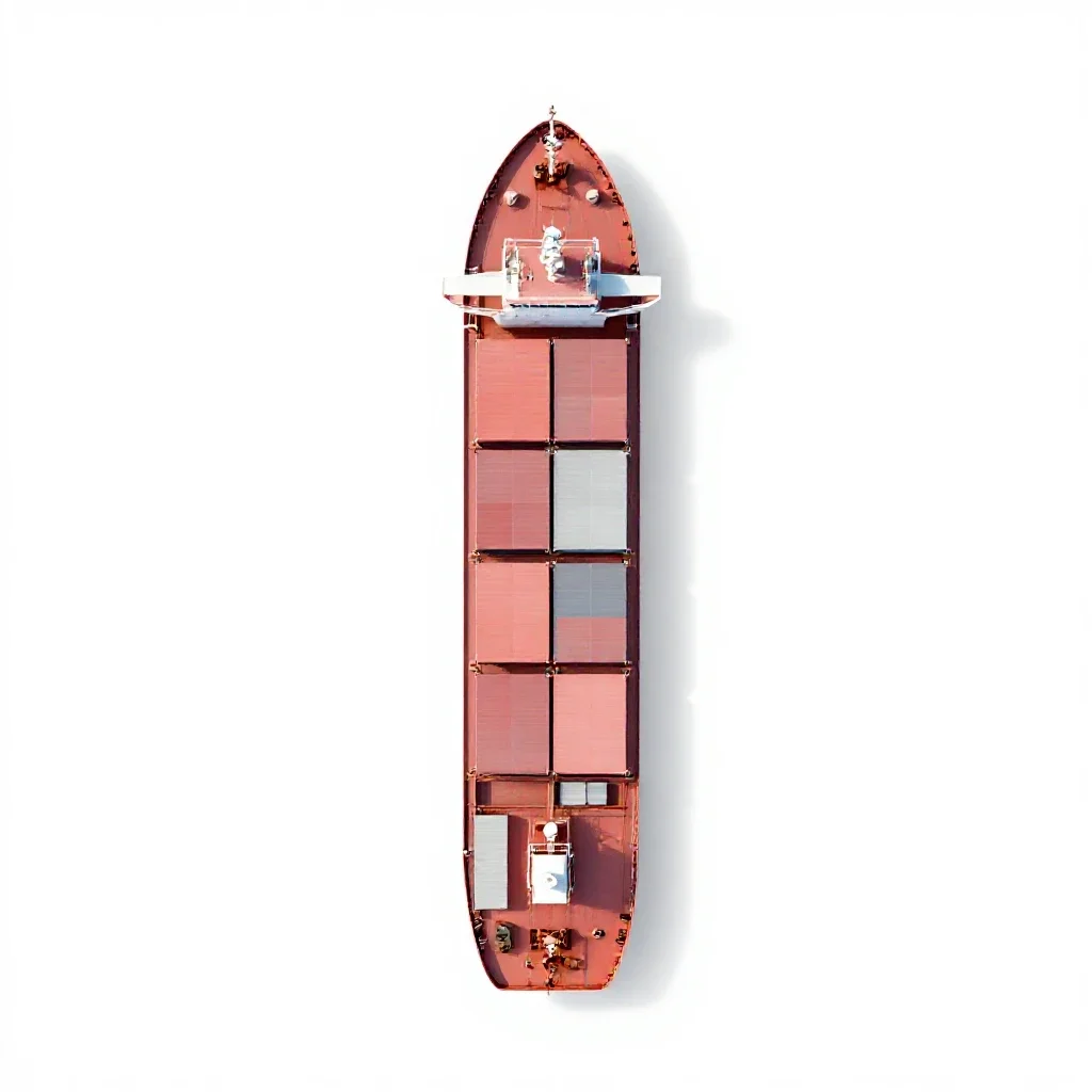 Cargo ship isolated on a white background