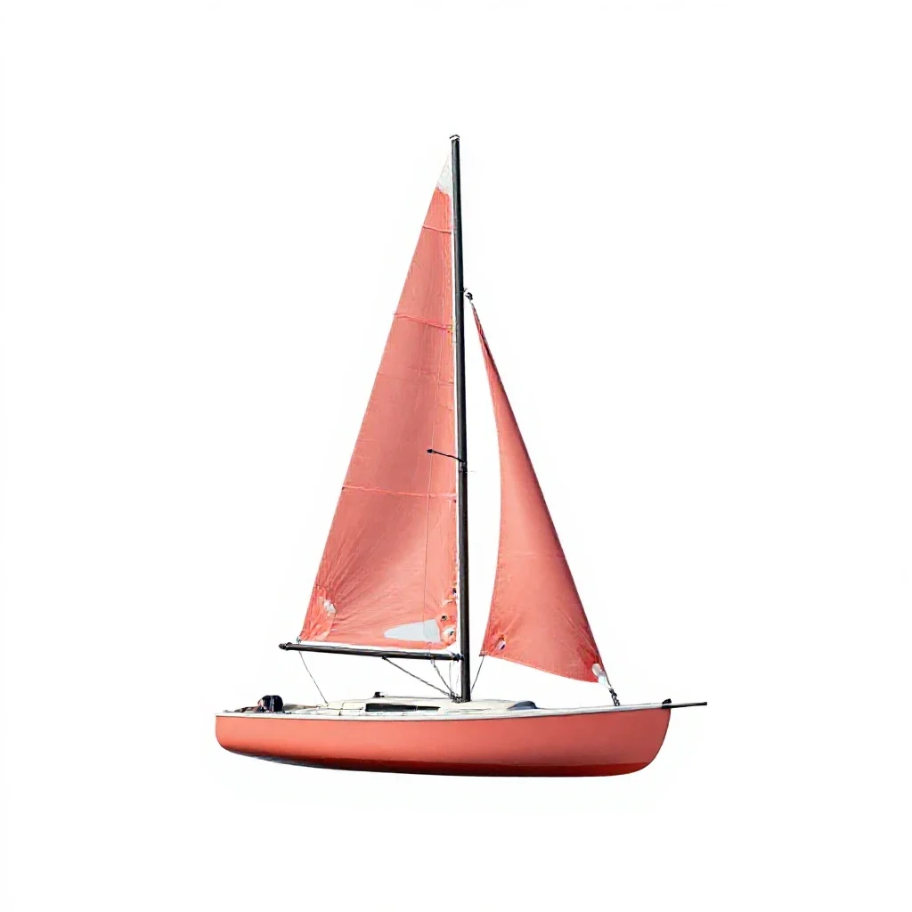 Catboat isolated on a white background