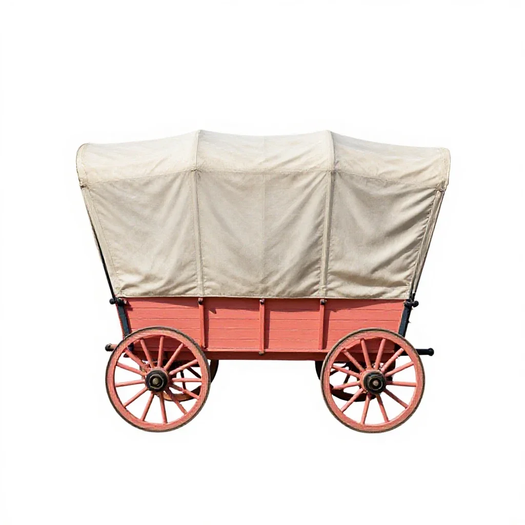 Covered wagon isolated on a white background