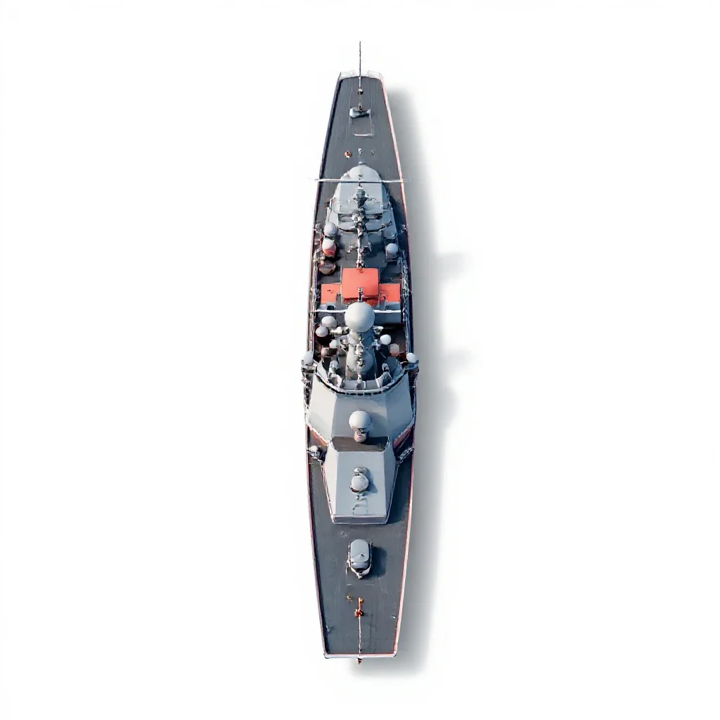 Destroyer escort isolated on a white background