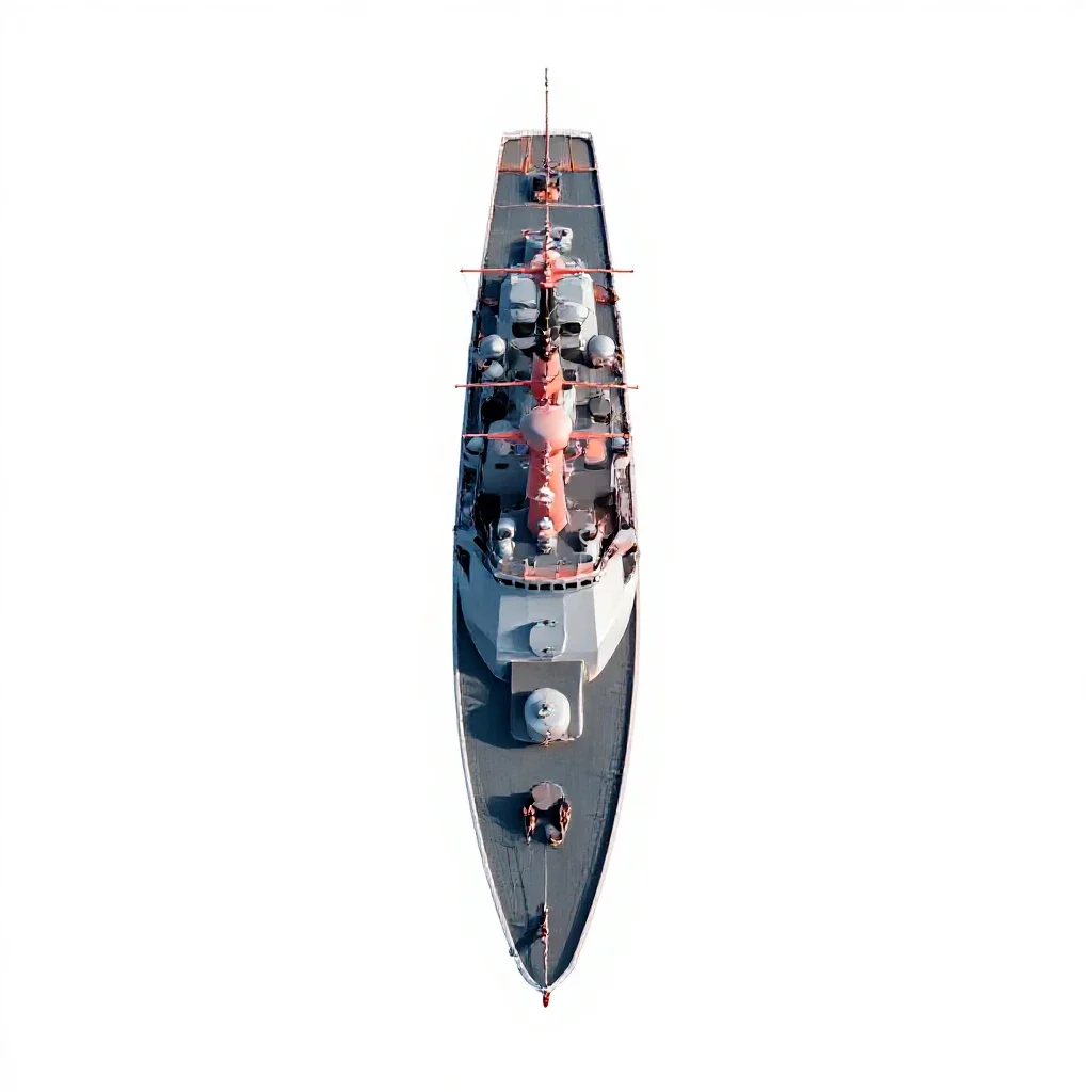 Destroyer isolated on a white background
