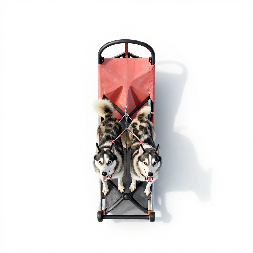 Dogsled isolated on a white background