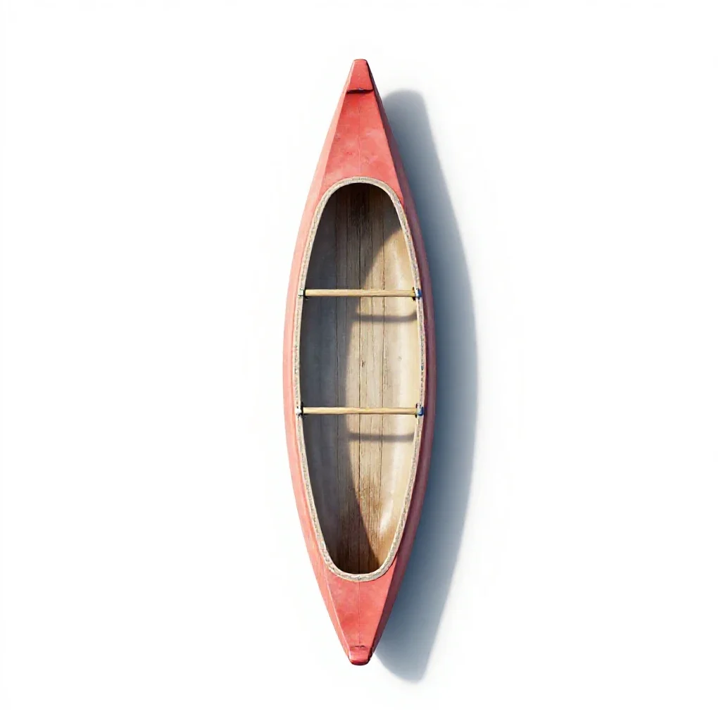 Dugout canoe isolated on a white background