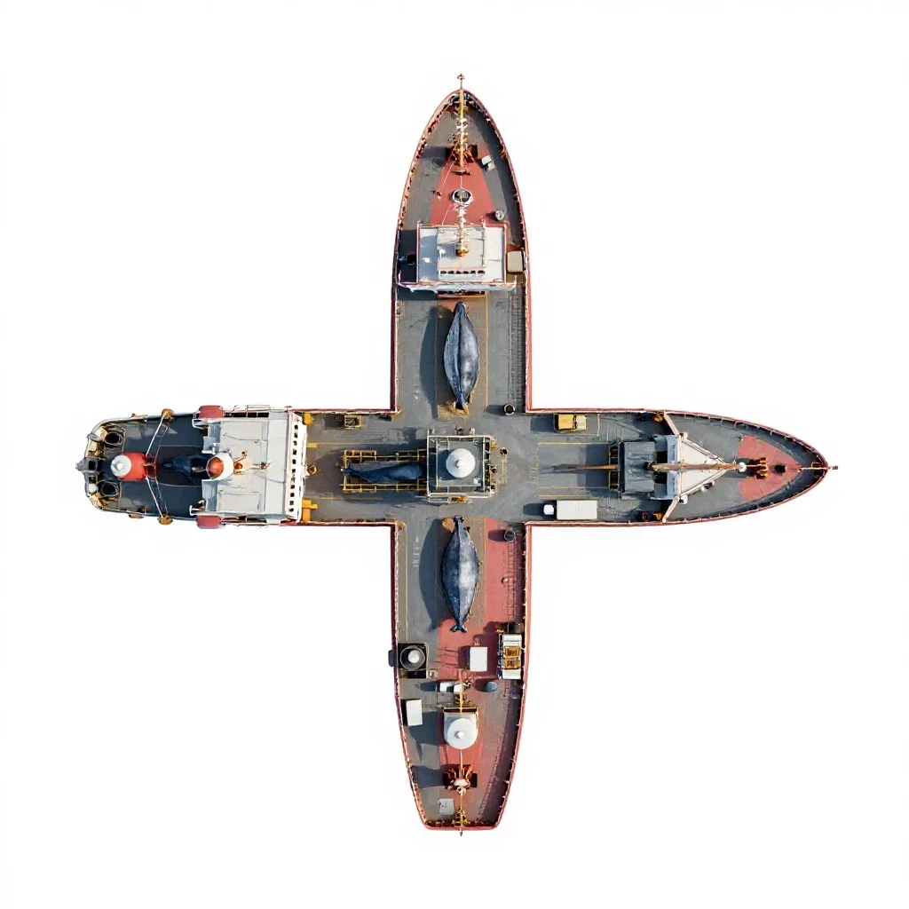 Factory ship isolated on a white background