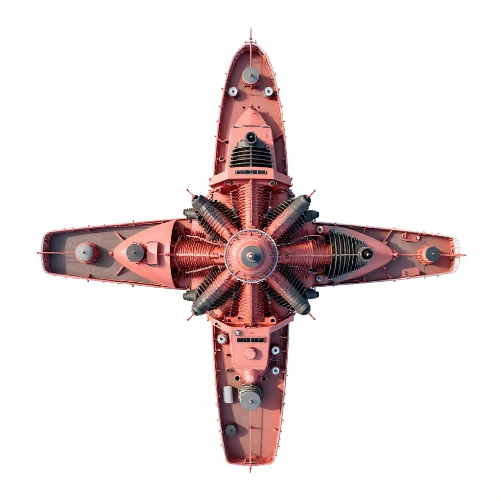 Gas-turbine ship isolated on a white background