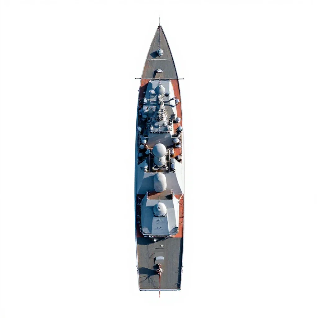 Guided missile frigate isolated on a white background