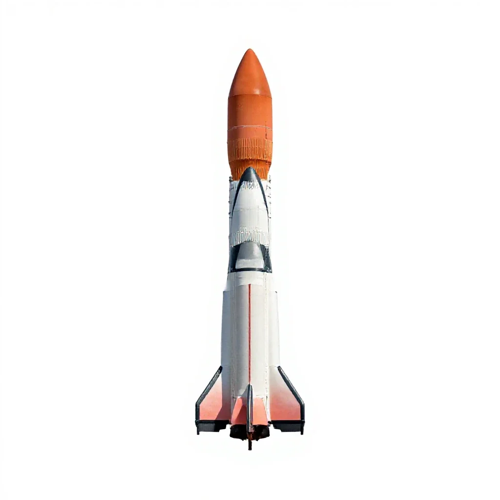 Multistage rocket isolated on a white background